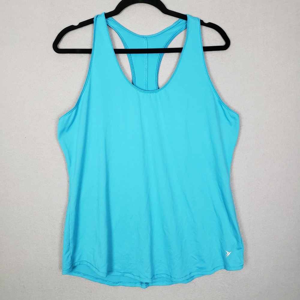 Old Navy Active Racerback Training Tank Top Bright Aqua Blue Running Athletic XL